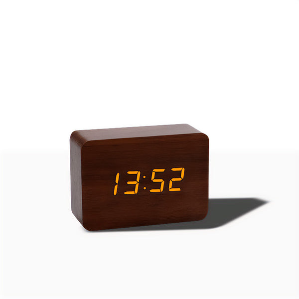 Relógio Despertador Digital de Madeira - Modelo 2