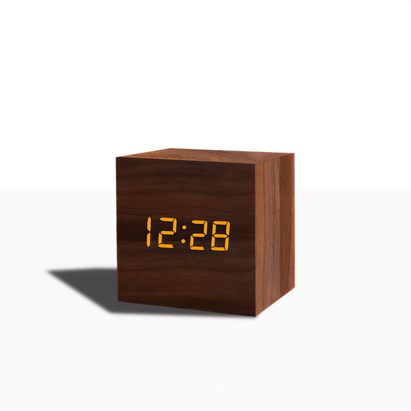 Relógio Despertador Digital de Madeira - Modelo 1
